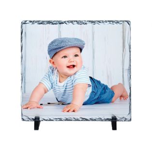 Personalized photo slate | Square 20 x 20 cm