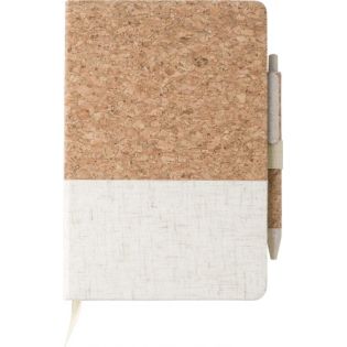 A5 notebook - personalized cork cover + pen