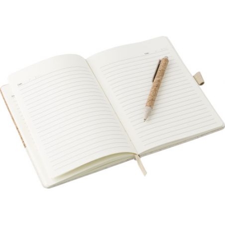 A5 notebook - personalized cork cover + pen