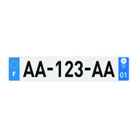 SIV approved PET license plate 520 x 110 mm