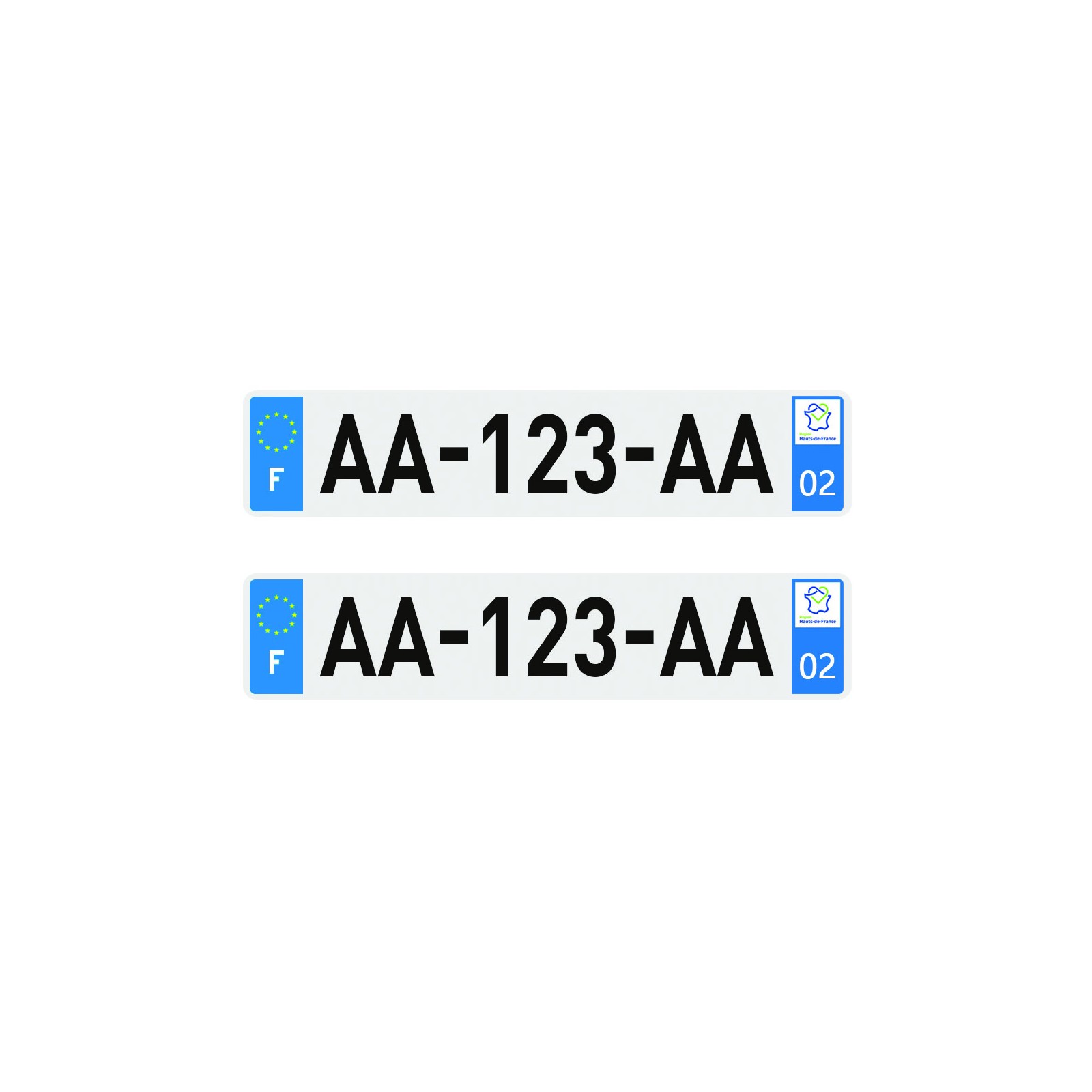 2 Plaques d'immatriculation PET homologuée SIV 520 x 110 mm 