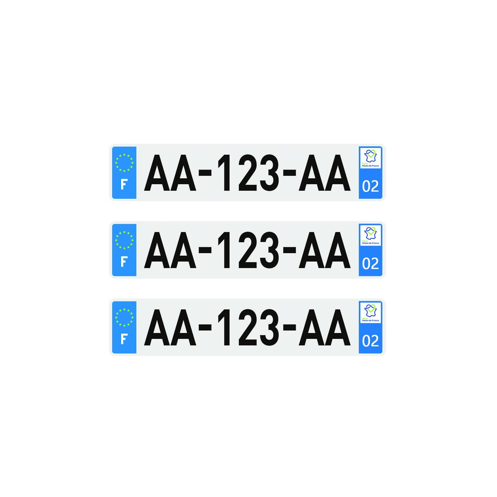 3 SIV approved PET license plates 520 x 110 mm