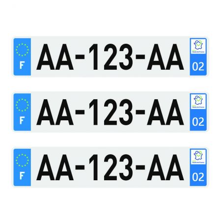 3 SIV approved PET license plates 520 x 110 mm