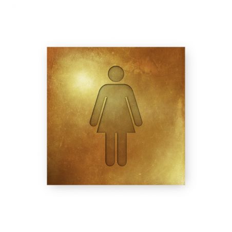 Panneau pictogramme de signalisation · Toilettes Femmes | Texture Gold