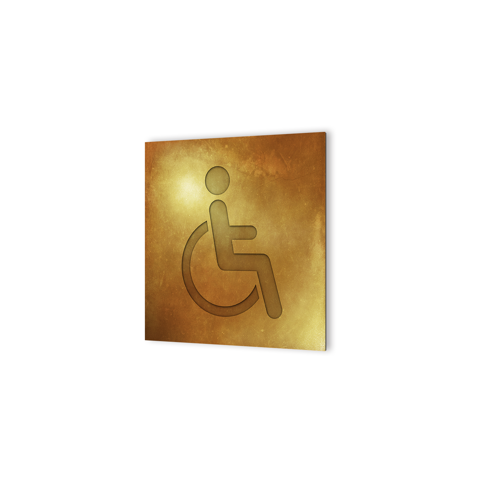 Panneau pictogramme de signalisation · Toilettes Handicapés | Texture Gold