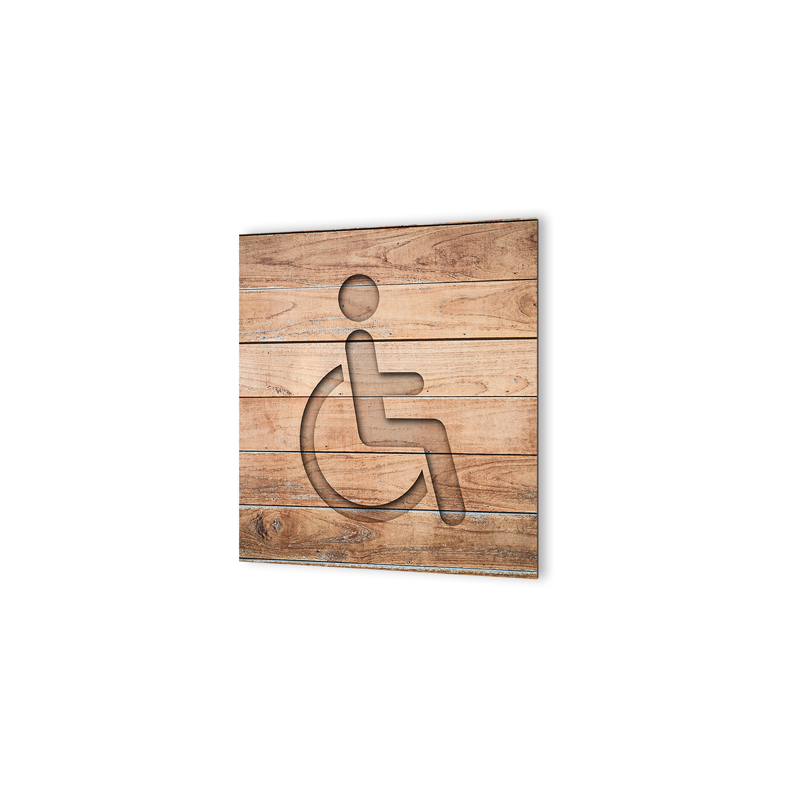 Panneau pictogramme de signalisation · Toilettes Handicapés | Texture Bois