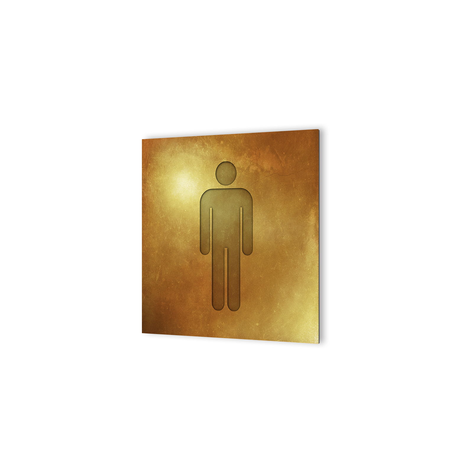 Panneau pictogramme de signalisation · Toilettes Hommes | Texture Gold