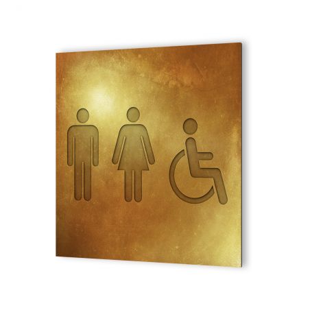 Plaque Adh Sive Toilettes Trio H F Pmr Effet Gold Decoho