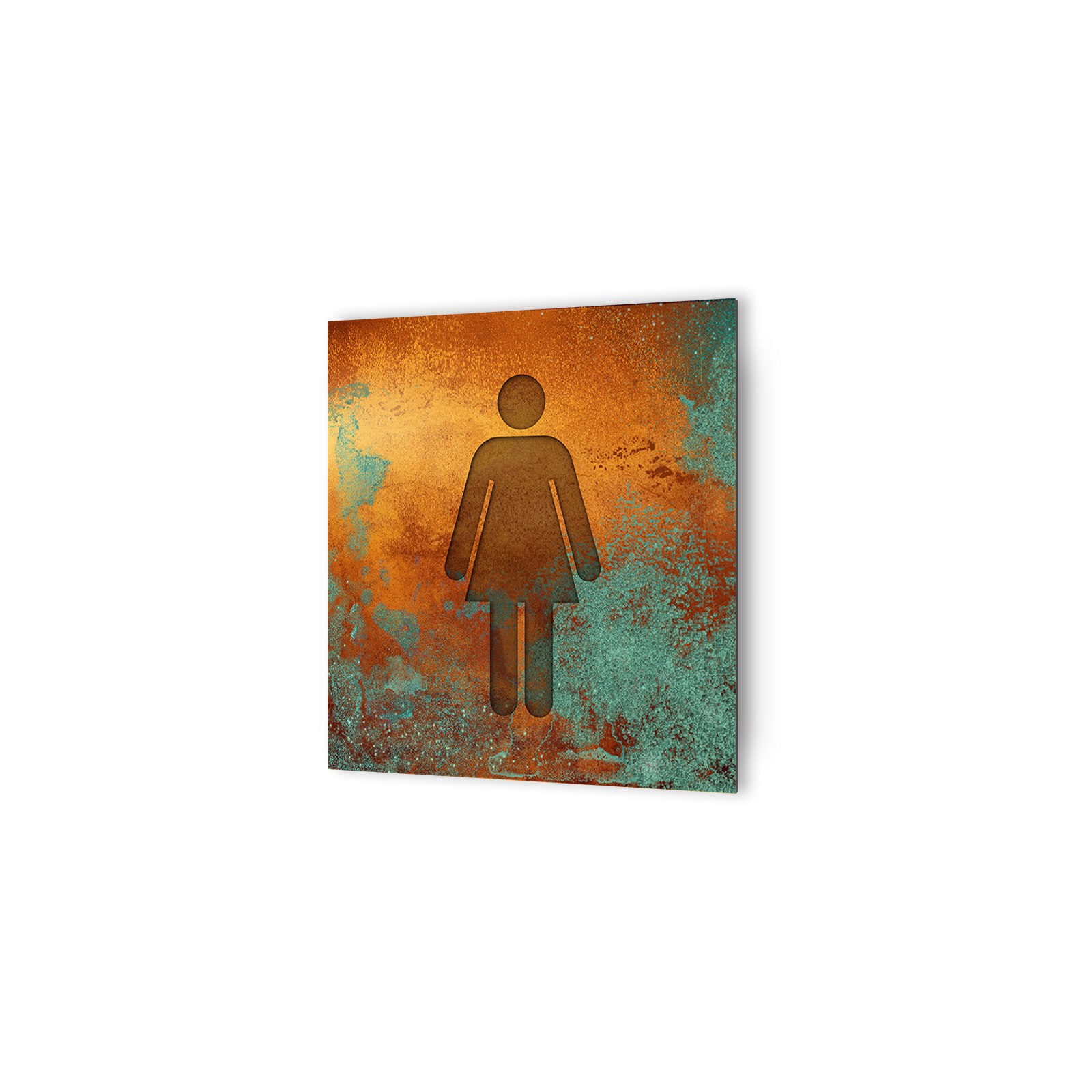 Panneau pictogramme de signalisation · Toilettes Femmes| Texture Cuivre