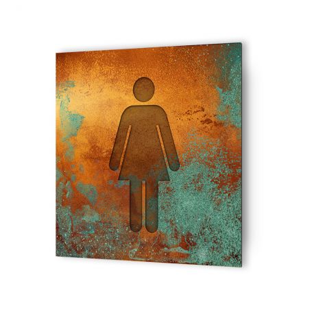 Panneau pictogramme de signalisation · Toilettes Femmes| Texture Cuivre