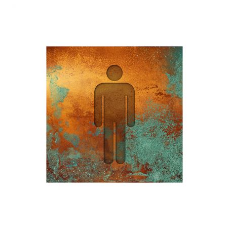 Panneau pictogramme de signalisation · Toilettes Hommes | Texture Cuivre