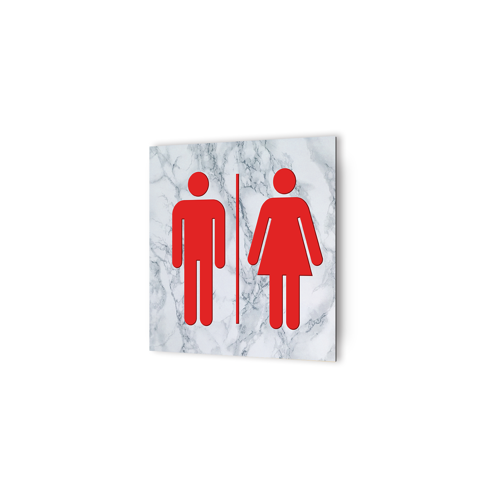 Panneau pictogramme de signalisation · Toilettes Mixtes | Texture Marbre Rouge