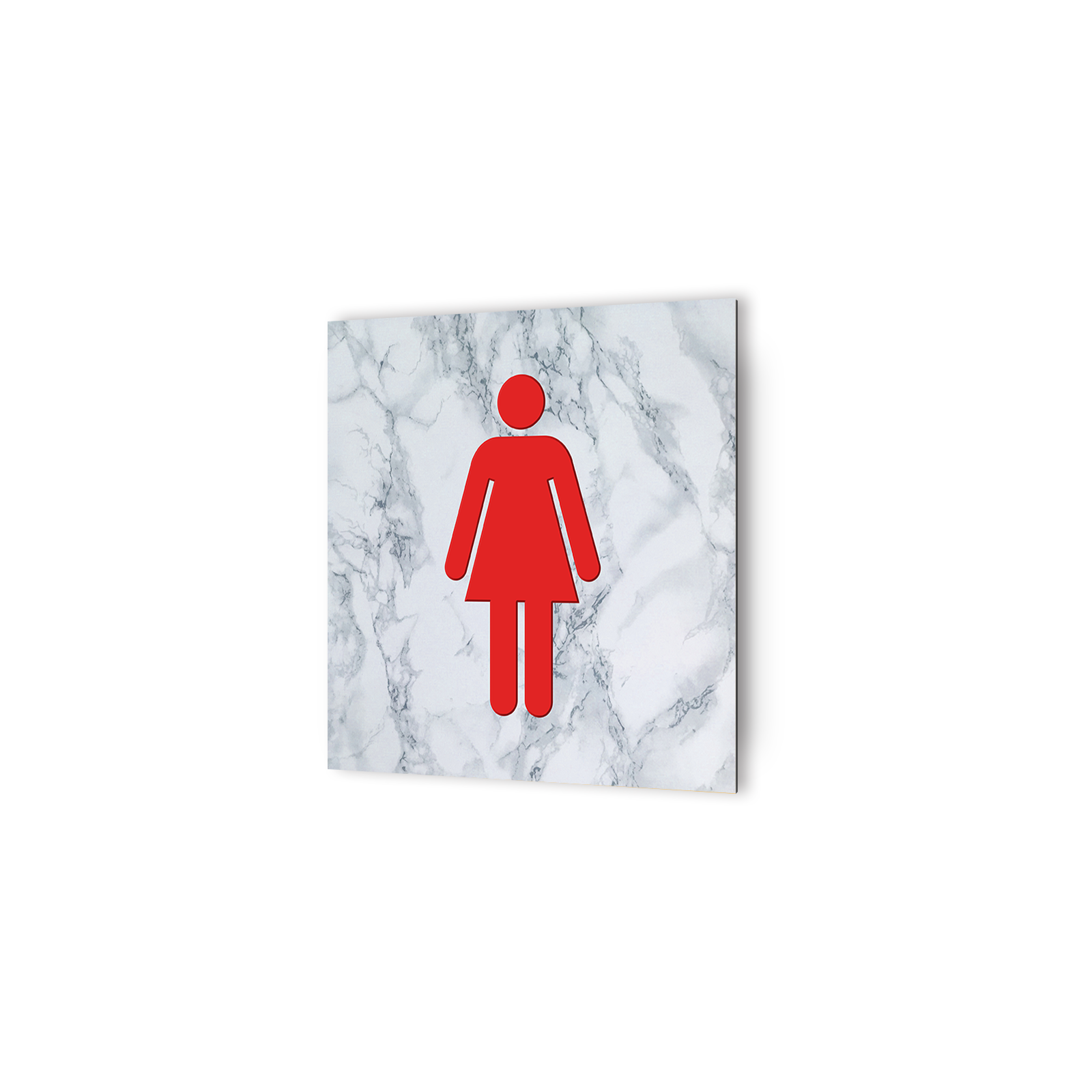 Panneau pictogramme de signalisation · Toilettes Femmes | Texture Marbre Rouge