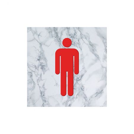 Panneau pictogramme de signalisation · Toilettes Femmes Humoristique | Texture Marbre Rouge