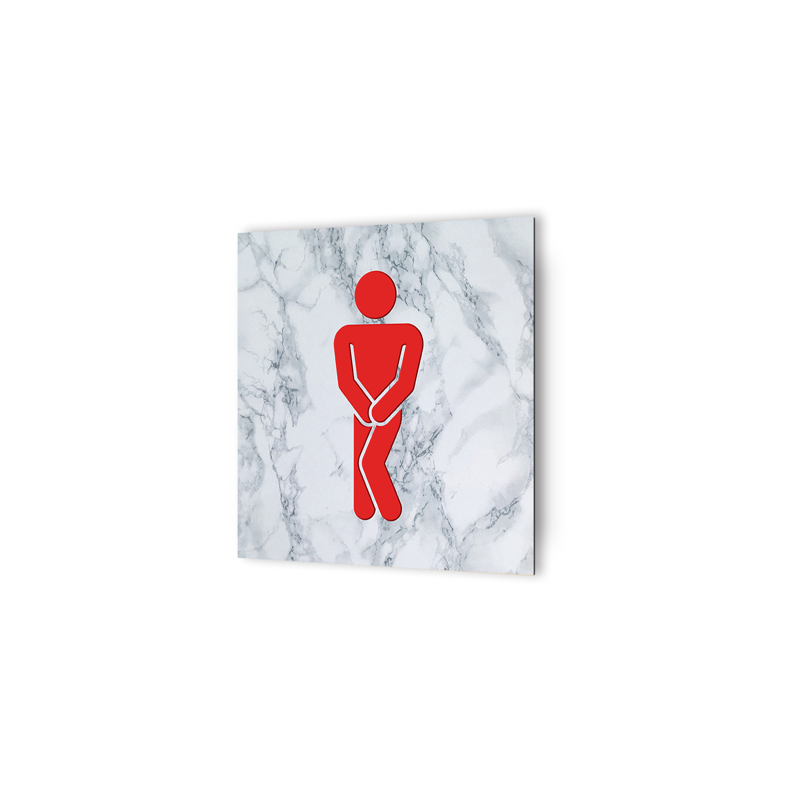 Panneau pictogramme de signalisation · Toilettes Femmes Humoristique | Texture Marbre Rouge