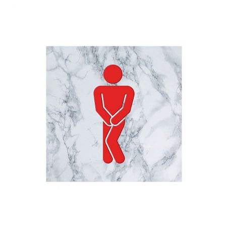 Panneau pictogramme de signalisation · Toilettes Femmes Humoristique | Texture Marbre Rouge