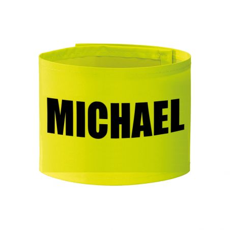 Personalized reflective yellow armband