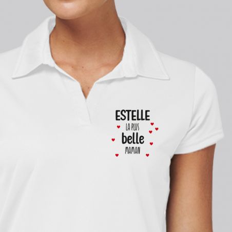 Personalized white women's polo shirt - Mother's Day | The most beautiful