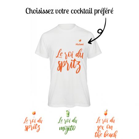 Tee-shirt personnalisé Homme | Le roi du Cocktail