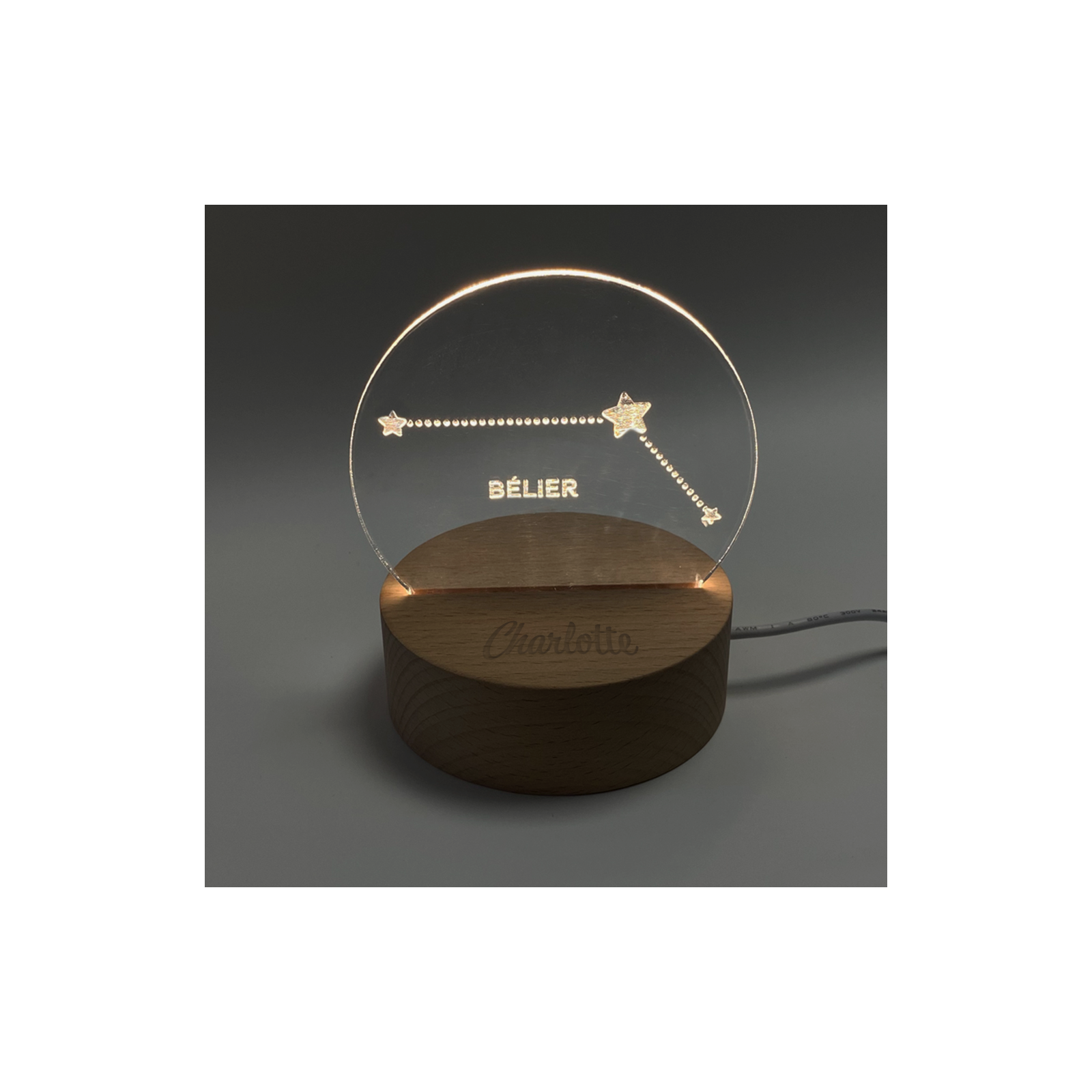 Lampe de chevet 3D personnalisée | Signes Astrologiques · Constellation 