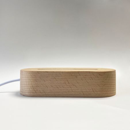 Lampe de chevet à LED avec socle en bois personnalisable avec prénom | Modèle Danseuse Ballerine