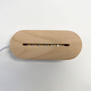 Lampe de nuit LED en acrylique avec socle d'affichage en bois, lampe 3D  personnalisée, USB