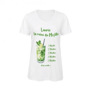 Customizable humorous V-neck t-shirt MOJITO | Women