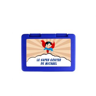 Boite à goûter personnalisée · Super Goûter | Bleu