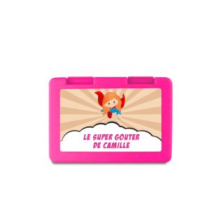 Boite à goûter personnalisée · Super Goûter | Rose