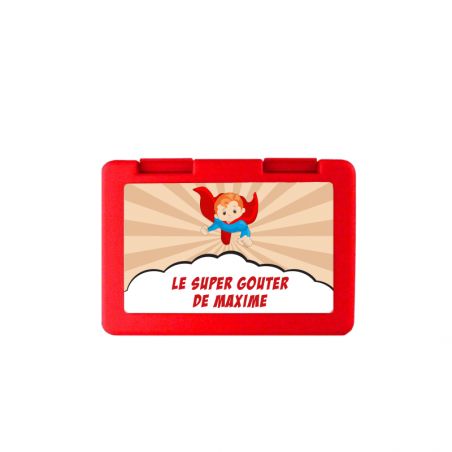 Boite à goûter personnalisée · Super Goûter | Rouge