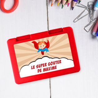 Boite à goûter personnalisée · Super Goûter | Rouge