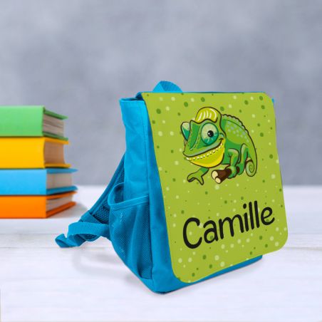 Personalized blue or pink children's backpack| Chameleon