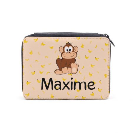 Personalized Pencil Case + Ruler 20 cm | Monkey