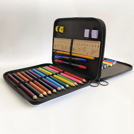 Trousse à Crayons + Règle 20 cm Personnalisées | Singe