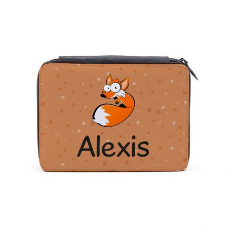 Personalized Pencil Case + Ruler 20 cm | Fox