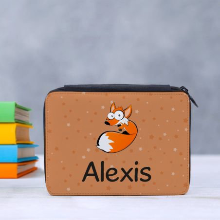 Personalized Pencil Case + Ruler 20 cm | Fox