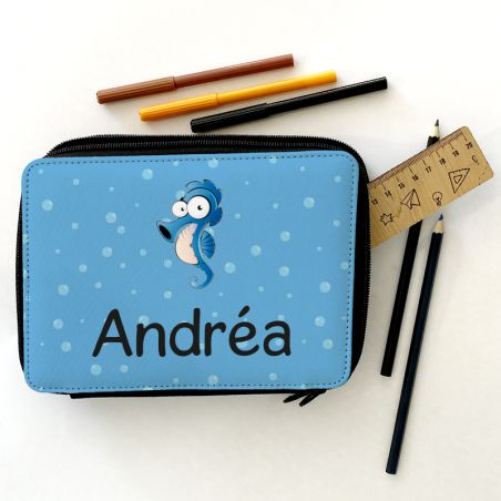 Personalized Pencil Case + Ruler 20 cm | Seahorse