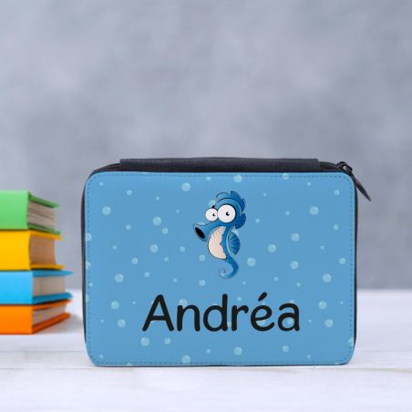 Personalized Pencil Case + Ruler 20 cm | Seahorse