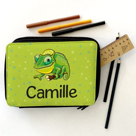 Personalized Pencil Case + Ruler 20 cm | Chameleon