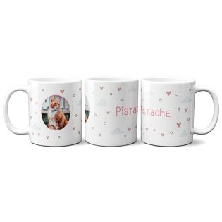 Personalized cat mug first name + photo