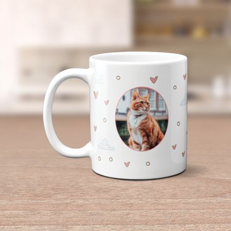 Personalized cat mug first name + photo