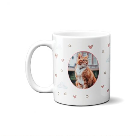 Personalized cat mug first name + photo