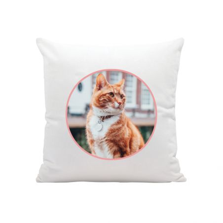 Personalized white cushion - Text and/or Photo | Square 40 x 40 cm