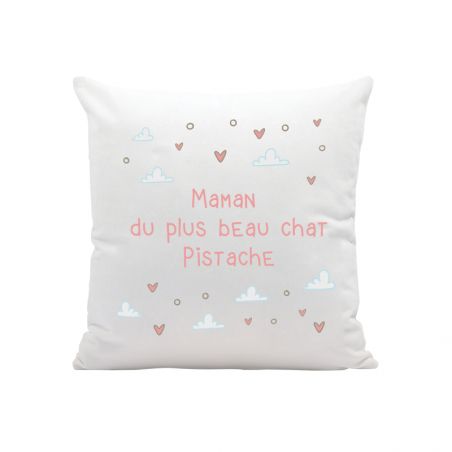 Personalized white cushion - Text and/or Photo | Square 40 x 40 cm