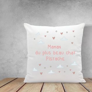 Personalized white cushion - Text and/or Photo | Square 40 x 40 cm