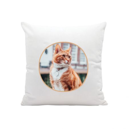 Personalized white cushion - Text and/or Photo | Square 40 x 40 cm