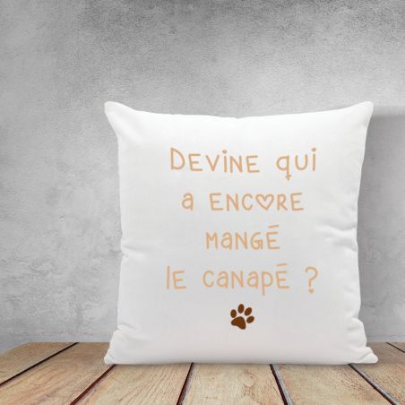 Coussin personnalisé blanc - Texte et/ou Photo | Carré 40 x 40 cm