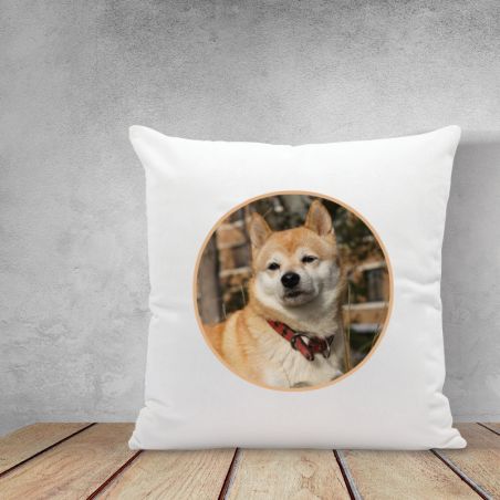 Personalized white cushion - Text and/or Photo | Square 40 x 40 cm