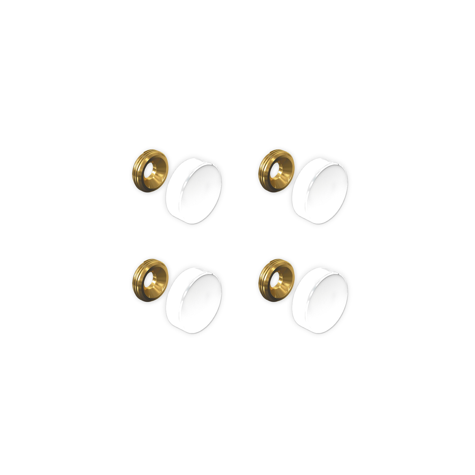 Set de 4 cache vis blancs 18 mm