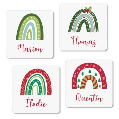 Set of 4 personalized Cork coasters | Squares